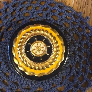 Round Nautical Anchor Brooch